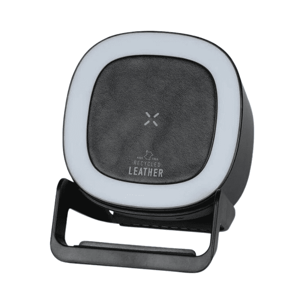 Canzona – 15W Recycled Leather Wireless Charger with Bluetooth Speaker