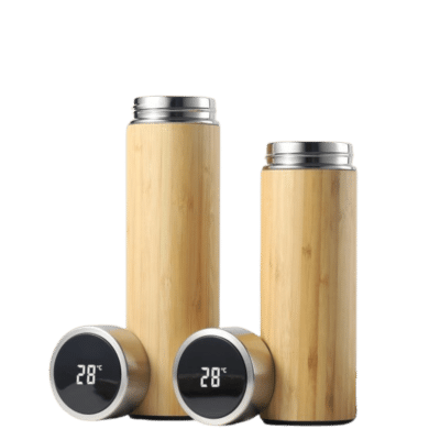 Bamboo Flask with Temperature Display
