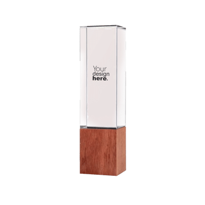 Cuboid Trophy with Wooden Base