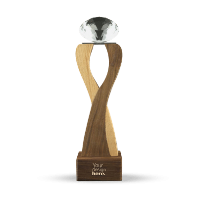Eco-Friendly Wooden Crystal Trophy