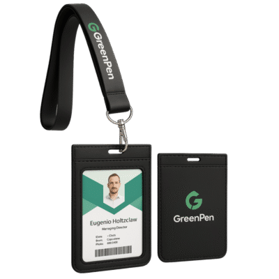 Leather Lanyard with ID Card Holder