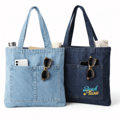 Pocket Denim Tote Bag