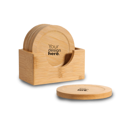 Round Wooden Coasters – Set of 6