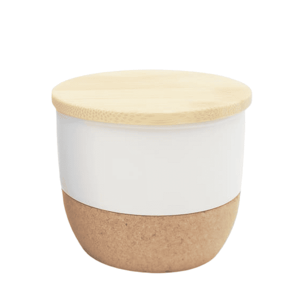 Zahira – Arabic Oudh Scented Candle in Ceramic Holder with Bamboo Lid