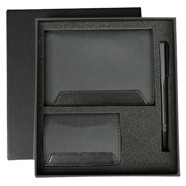 Huncal – Set of Passport Cover, Card Holder and Metal Pen