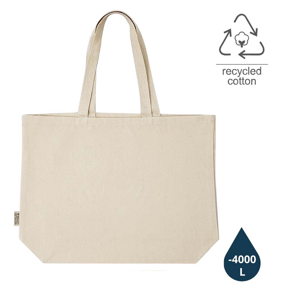 BORKUM - GRS-certified Recycled Cotton Beach / Shopping Bag – Natural corporate gift image 1 of 2