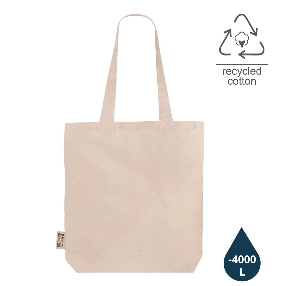 DARGUN - GRS-certified Recycled Cotton Tote Bag with Gusset – Natural corporate gift image 1 of 2