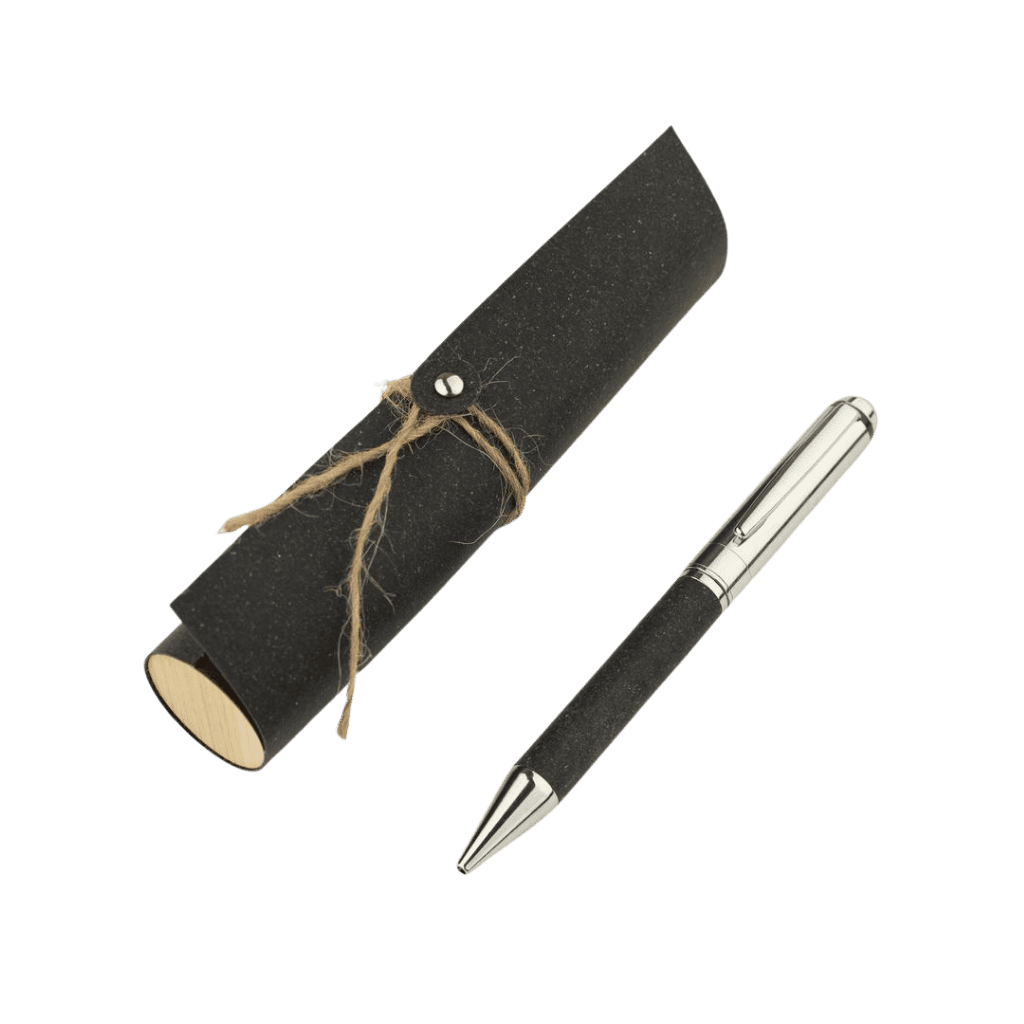 KORU - eco-neutral Metal Pen with Recycled Leather Barrel