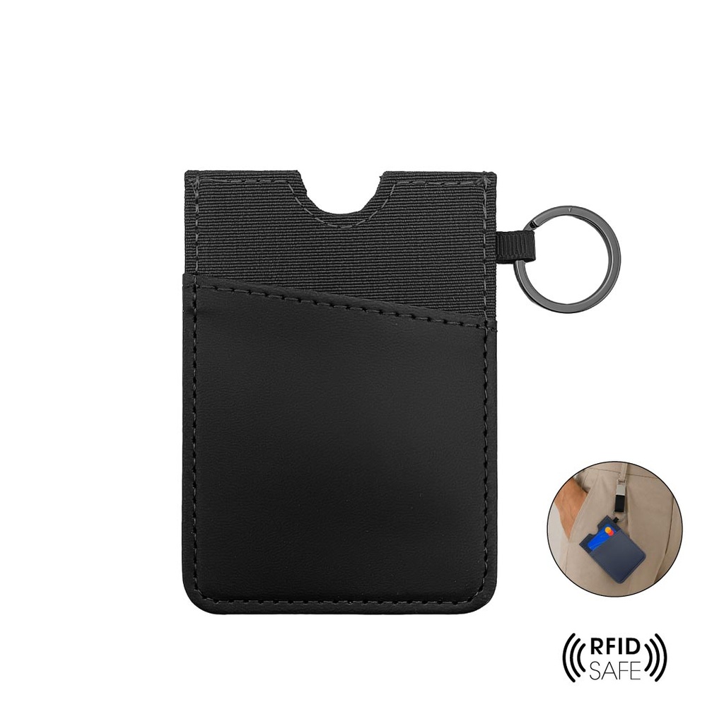 LUGANO - Vertical RFID Cardholder Wallet with Keyring