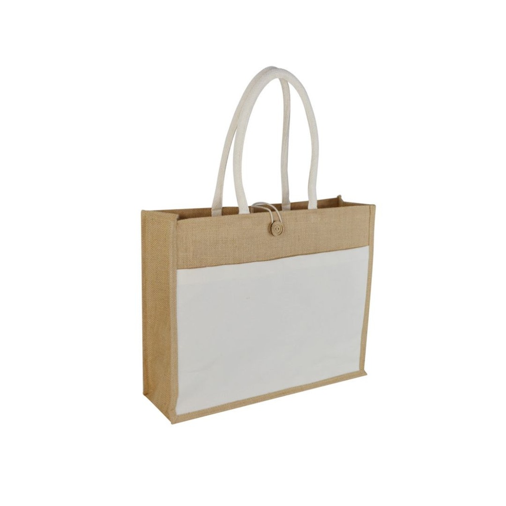 MONCLOVA - Jute Bag with Canvas Pocket