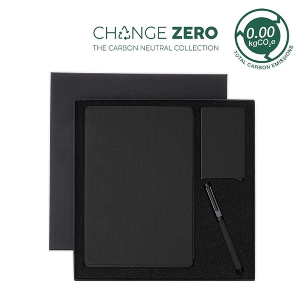 TESSIN - CHANGE ZERO Sustainable Gift Set with Refillable Notebook, Pen & Cardholder