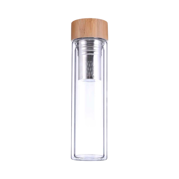 Livra – Double Wall Glass Bottle with Bamboo Lid